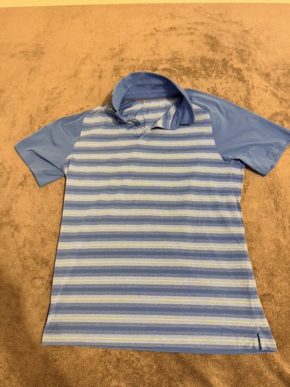 Under Armour HeatGear Polo Mens M Blue Striped Golf
